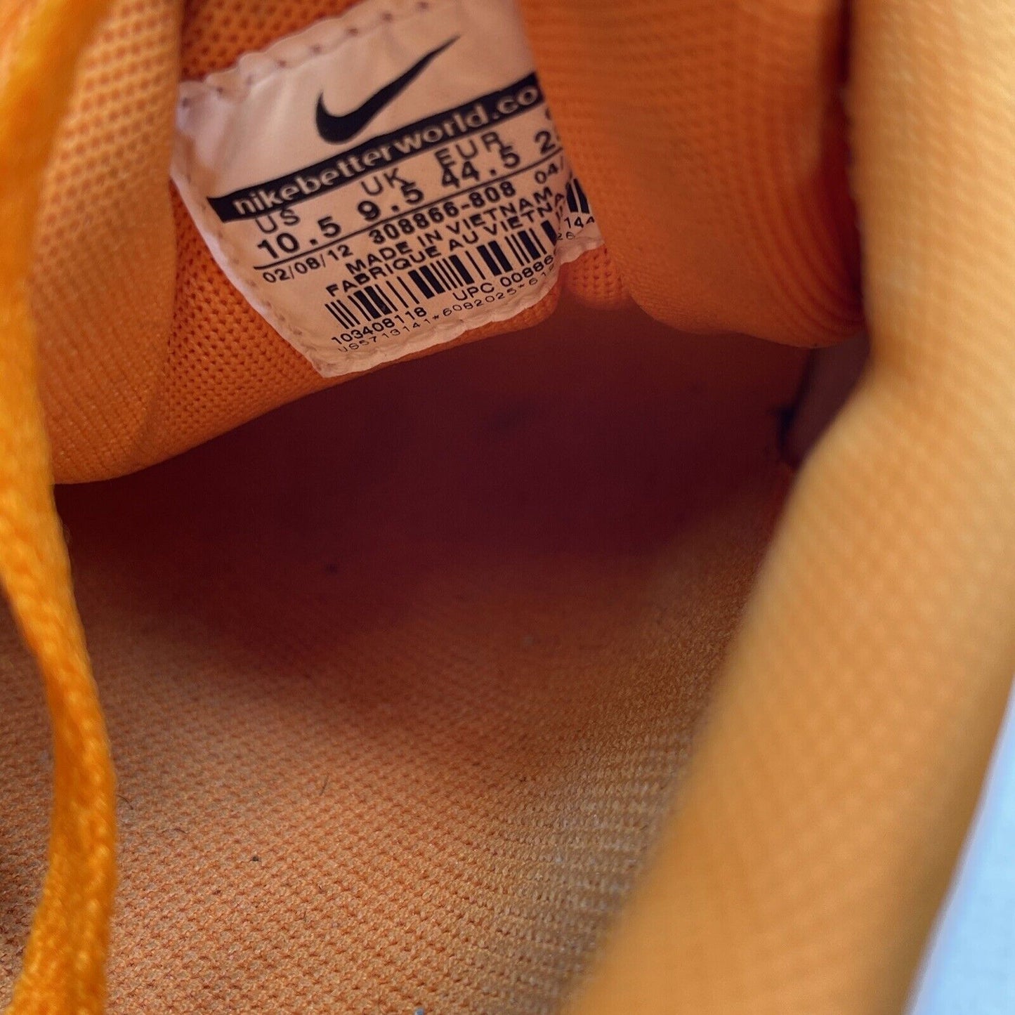 Size 10.5 - Nike Air Max 1 Ripstop Pack Mandarin Orange Suede (308866-808)