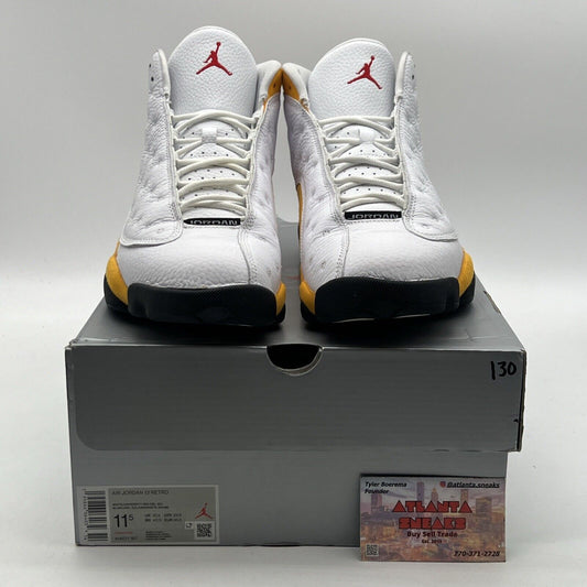 Size 11.5 - Jordan 13 Del Sol 2022 Black White Yellow Suede Leather (414571-167)