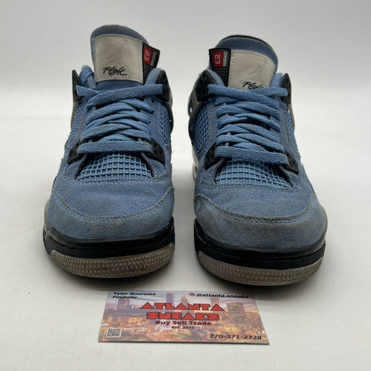 Size 6 - Air Jordan 4 Retro Black Tech Grey University Blue White (408452-400)