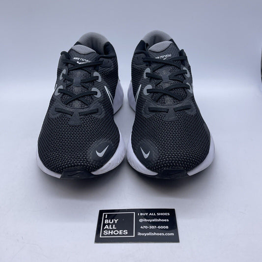 Size 12 - Nike Renew Run 4E Wide Black White Grey Suede Leather (CW7437-002)