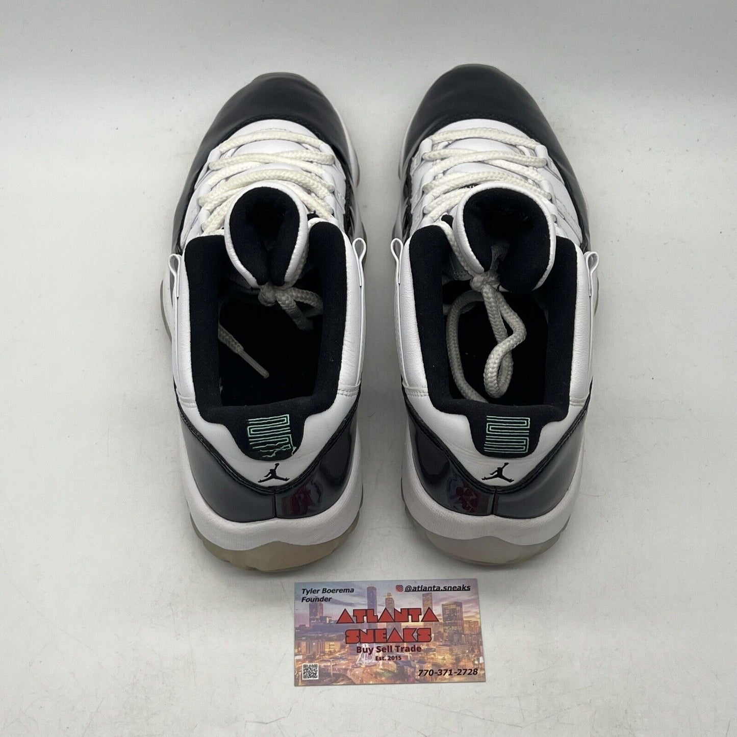Size 10.5 - Air Jordan 11 Retro Low Emerald White Leather (528895-145)