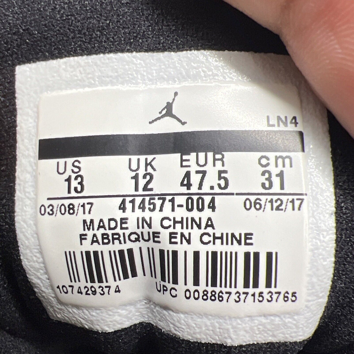 Size 13 - Jordan 13 Retro Bred 2017 Black Red Suede Leather (414571-004)
