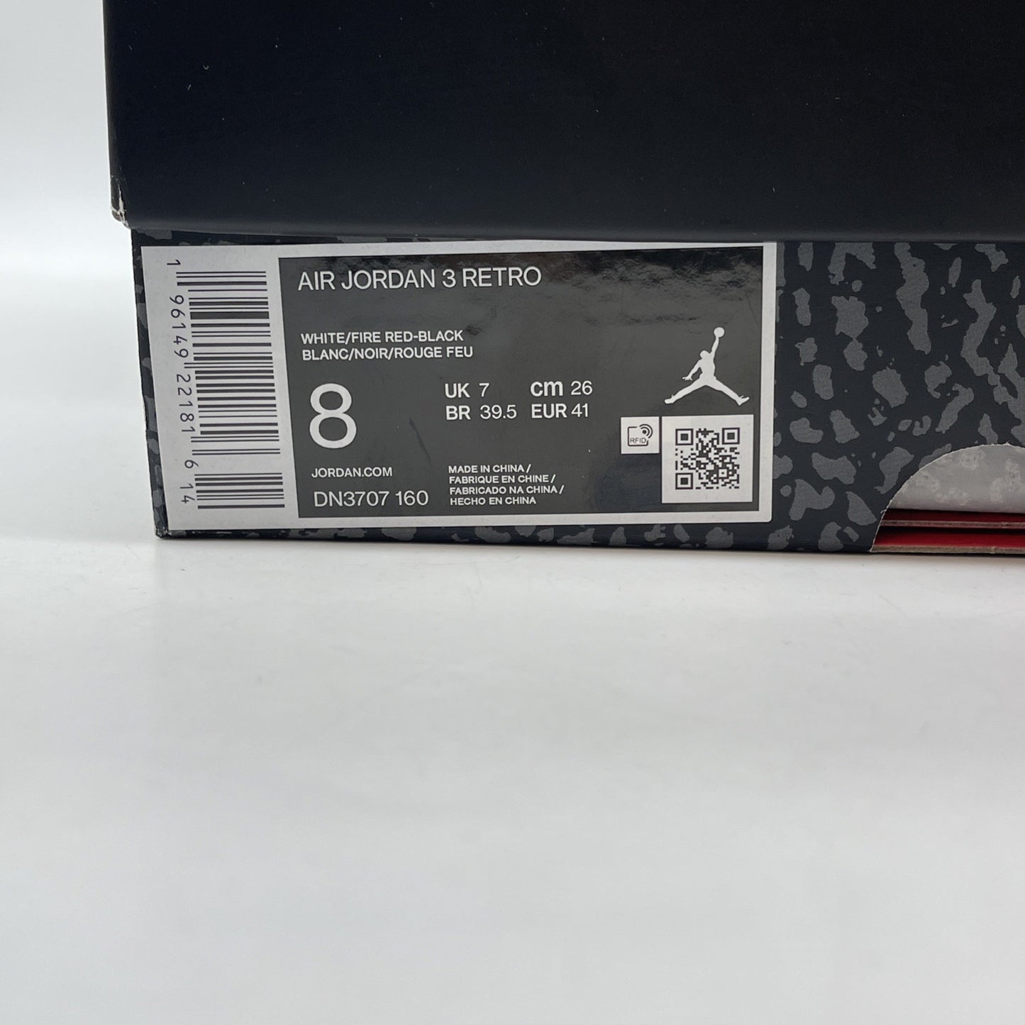 Size 8 - Jordan 3 Retro Mid Fire Red Grey White Suede Leather (DN3707-160)