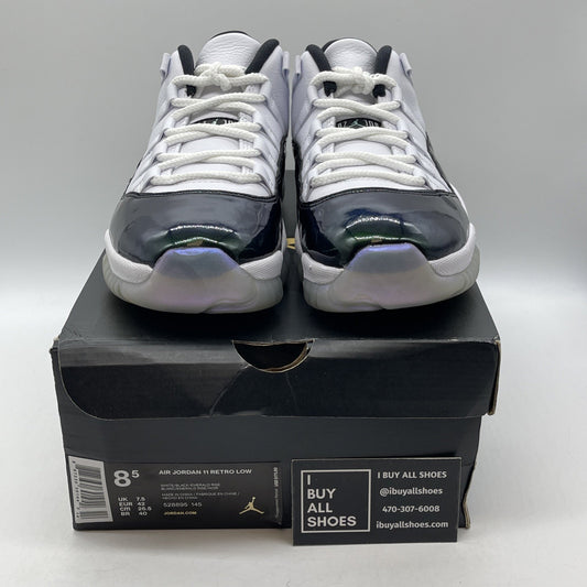 Size 8.5 - Air Jordan 11 Retro Low Emerald White Leather (528895-145)