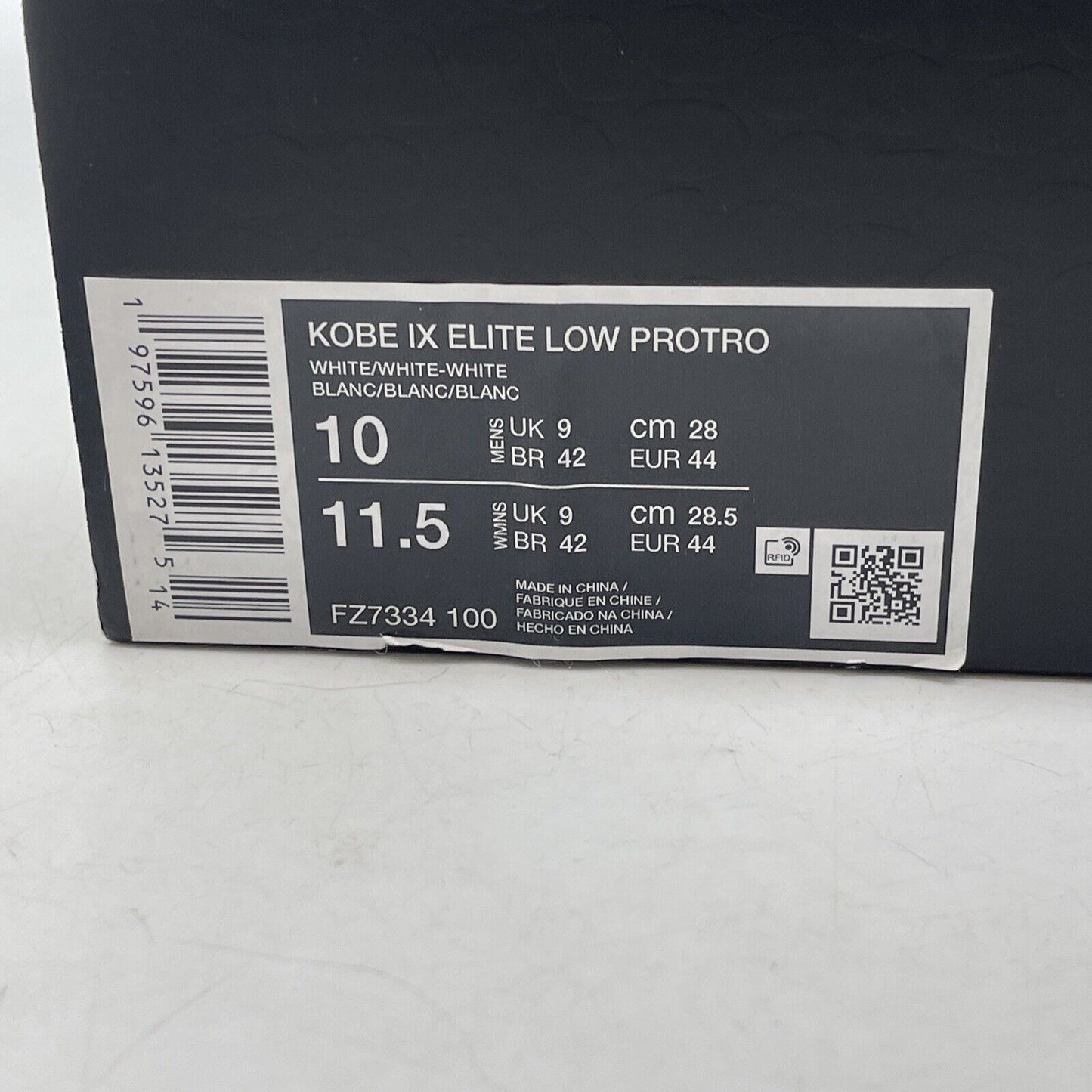 Size 10 - Nike Kobe 9 Elite Protro Low Halo You White Grey Suede (FZ7334-100)