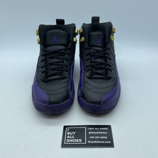 Size 4.5Y - Jordan 12 Retro Mid Field Purple Black Gold Leather (153265-057)