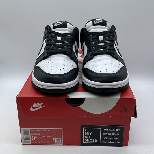 Size 9.5 - Nike Dunk Low Black White Leather (DD1391-100)