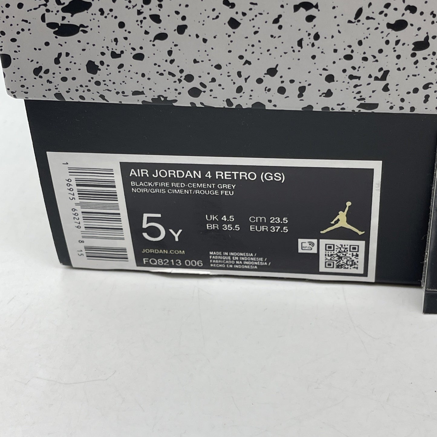 Size 5Y - Air Jordan 4 Retro Bred Reimagined Black Red Leather (FQ8213-006)