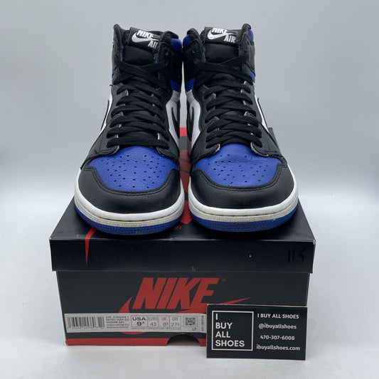 Size 9.5 - Jordan 1 Retro OG High Royal Toe Black White Leather (555088-041)