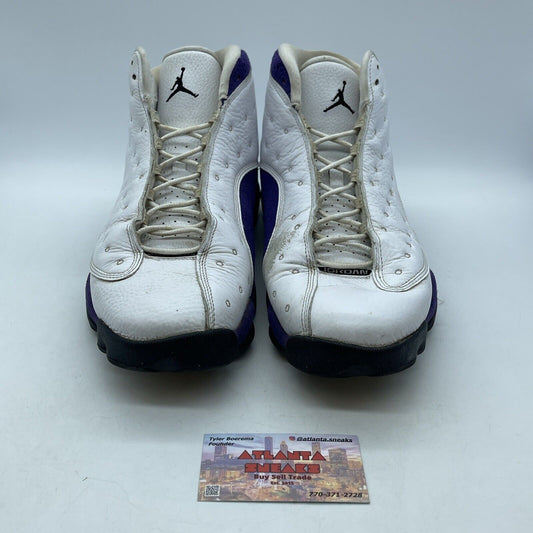 Size 13 - Air Jordan 13 Retro Lakers Purple White Suede Leather (414571-105)