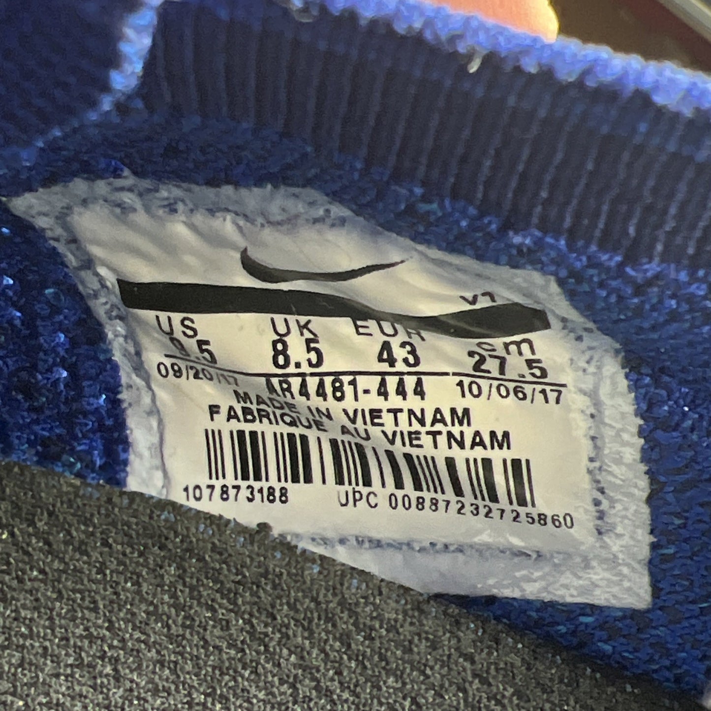 Size 9.5 - Nike Air VaporMax iD Racer Blue (AR4481-444)