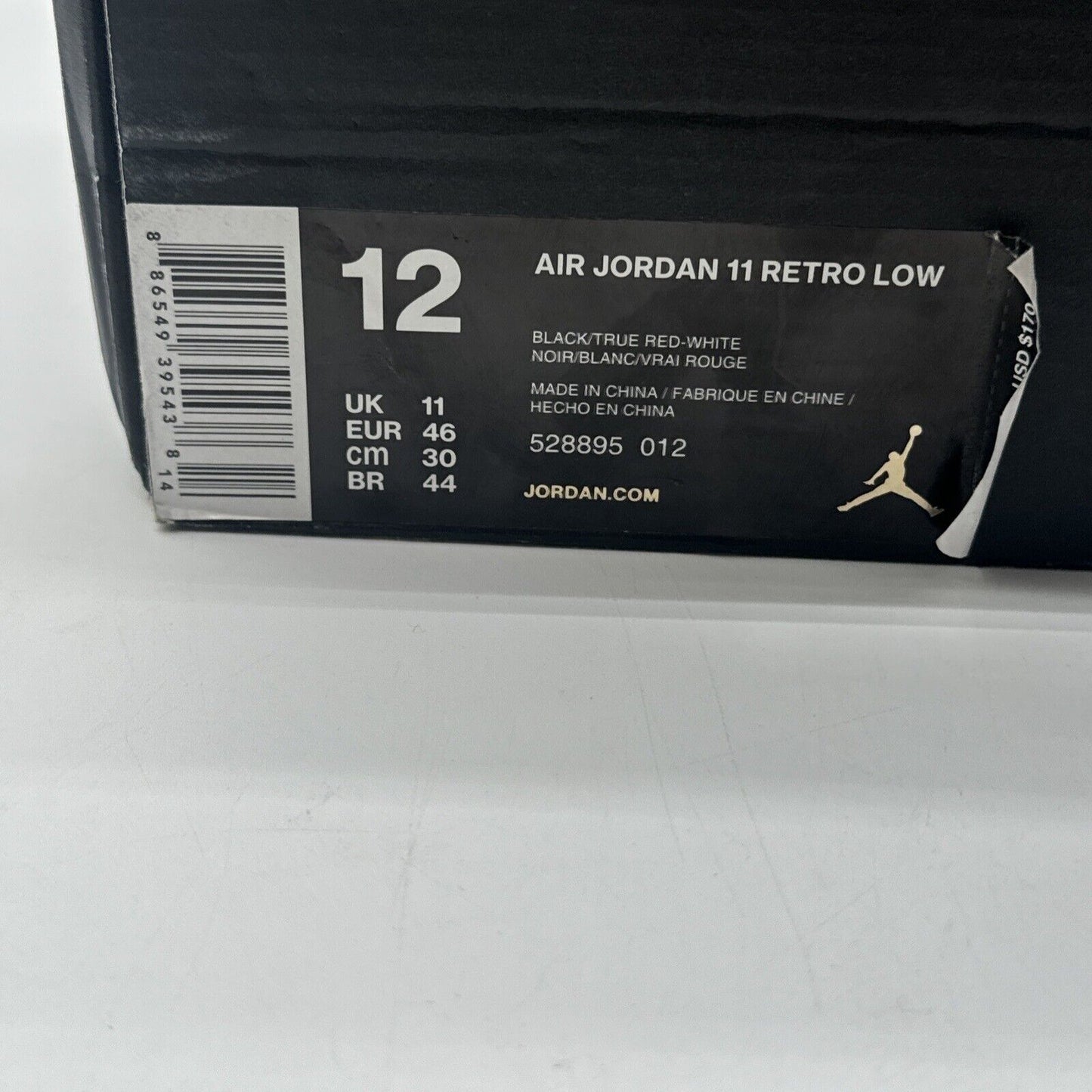 Size 12 - Jordan 11 Retro Low bred 2015 Black White Patent With Box Red Classic