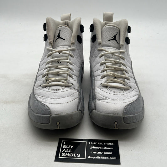 Size 5.5Y - Nike Air Jordan 12 Retro Wolf Grey White Black Leather (510815-108)