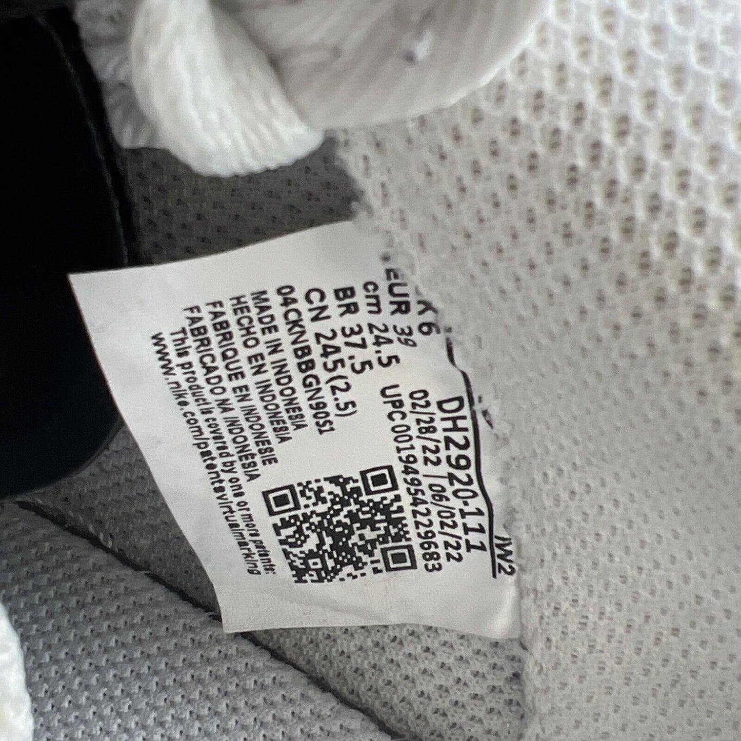 Size 6.5 (GS) - Nike Air Force 1 LE Low Triple White (DH2920-111)