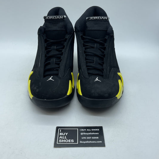 Size 9 - Air Jordan 14 Retro Thunder Black Yellow Suede (487471-070)