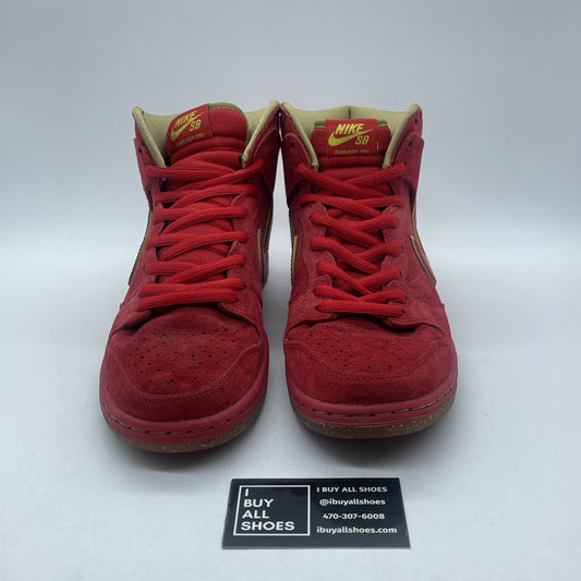 Size 9.5 - Nike Dunk Premium SB High CNY Red Suede (313171-667)