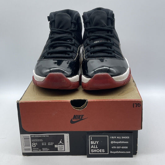 Size 8.5 - Jordan 11 Retro High Bred Black Red White Suede Leatger (378037-061)