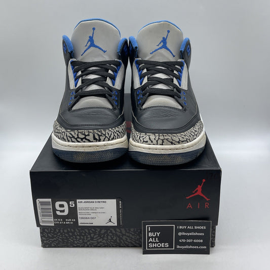 Size 9.5 - Air Jordan 3 Retro Sport Blue (136064-007)