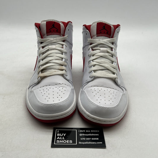 Size 9.5 - Air Jordan 1 Mid White Gym Red (554724-101)