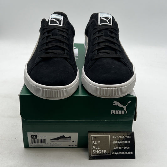 Size 14 - Puma Suede Classic Black Aquamarine (365347-86)
