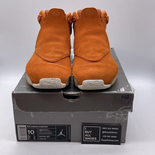 Size 10 - Air Jordan 18 Retro Orange Suede White (AA2494-801)