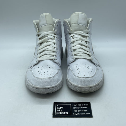 Size 10 - Jordan 1 Mid Triple White - 554724-130
