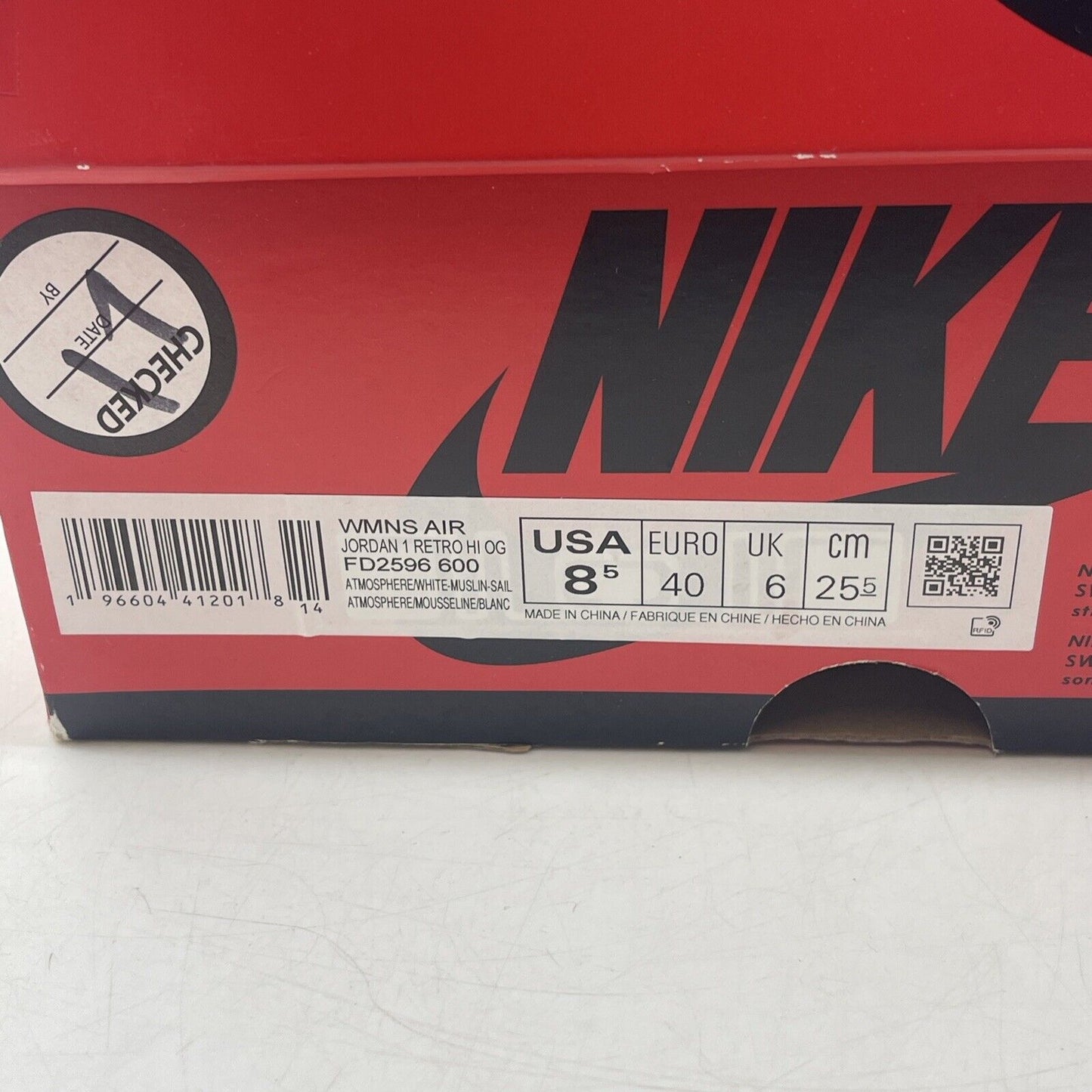Size 8.5W- Air Jordan 1 Retro OG High Washed Pink White Suede (FD2596-600)