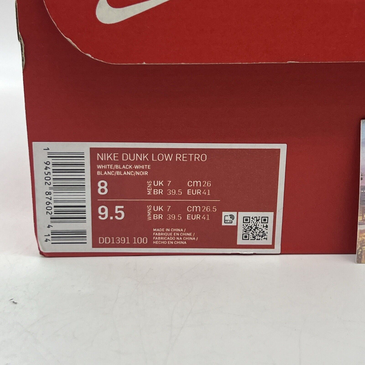 Size 8 - Nike Dunk Low Black White Brand New Og All