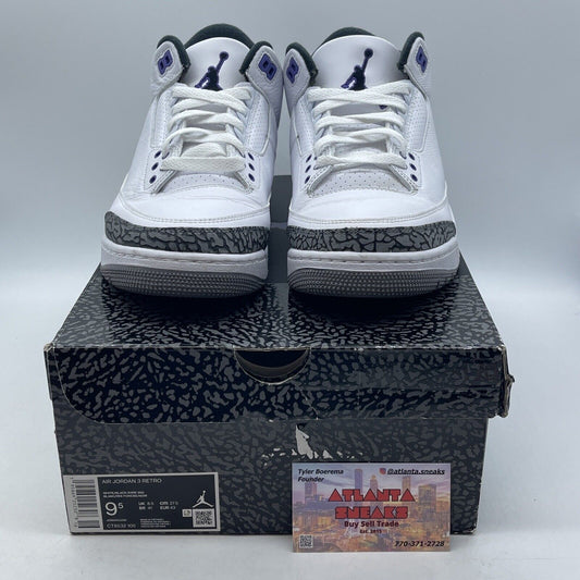 Size 9.5 - Jordan 3 Retro Mid Dark Iris Purple White Leather (CT8532-105)