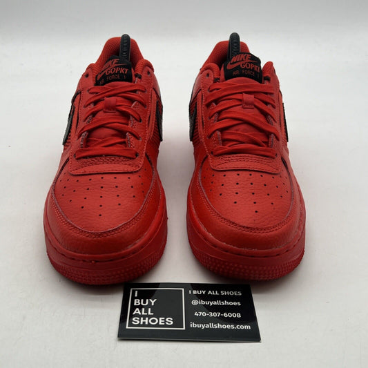 Size 7 (GS) - Nike Air Force 1 LV8 Low Mesh Pocket - Habanero Red (DH9596-600)