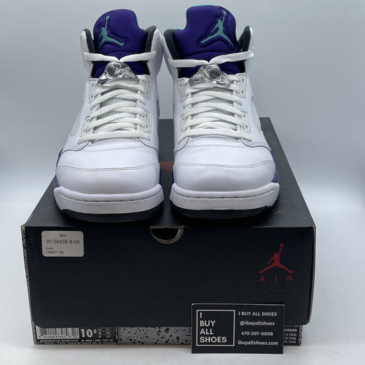 Size 10.5 - Jordan 5 Retro Grape 2013 White Purple Leather (136027-108)