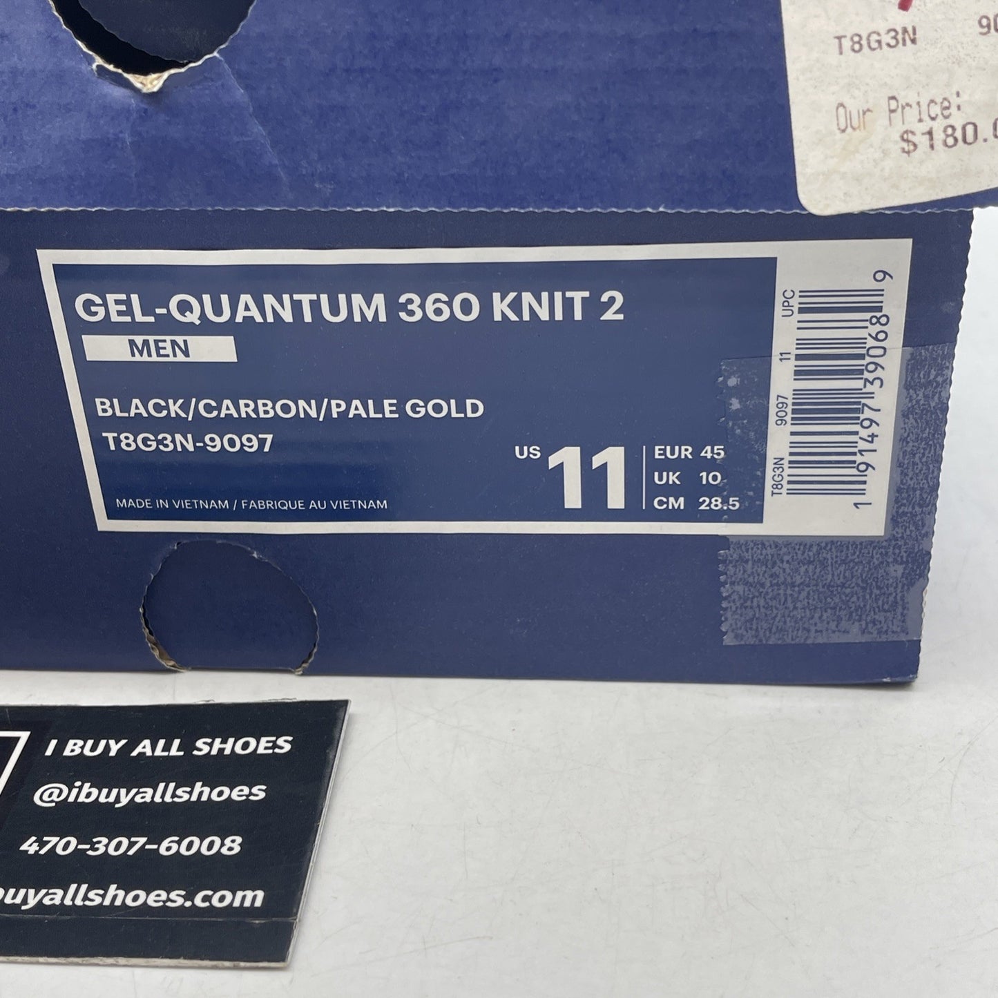 Size 11 - Asics Gel Quantum 360 Knit 2 Black (T8G3N)