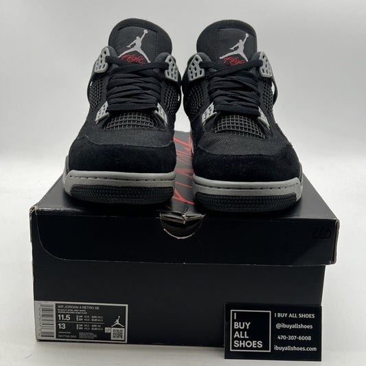 Size 11.5 - Air Jordan 4 Retro SE Mid Black Canvas (DH7138-006)