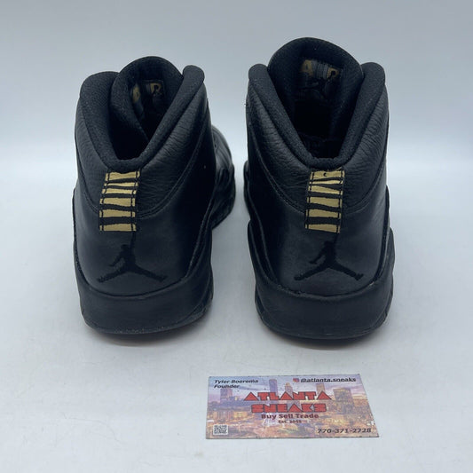 Size 12 - Air Jordan 10 Retro NYC Gold Black Leather (310805-012)