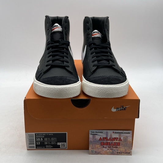 Size 10.5 - Nike Blazer '77 Vintage Mid Black Sail Leather (BQ6806-002)