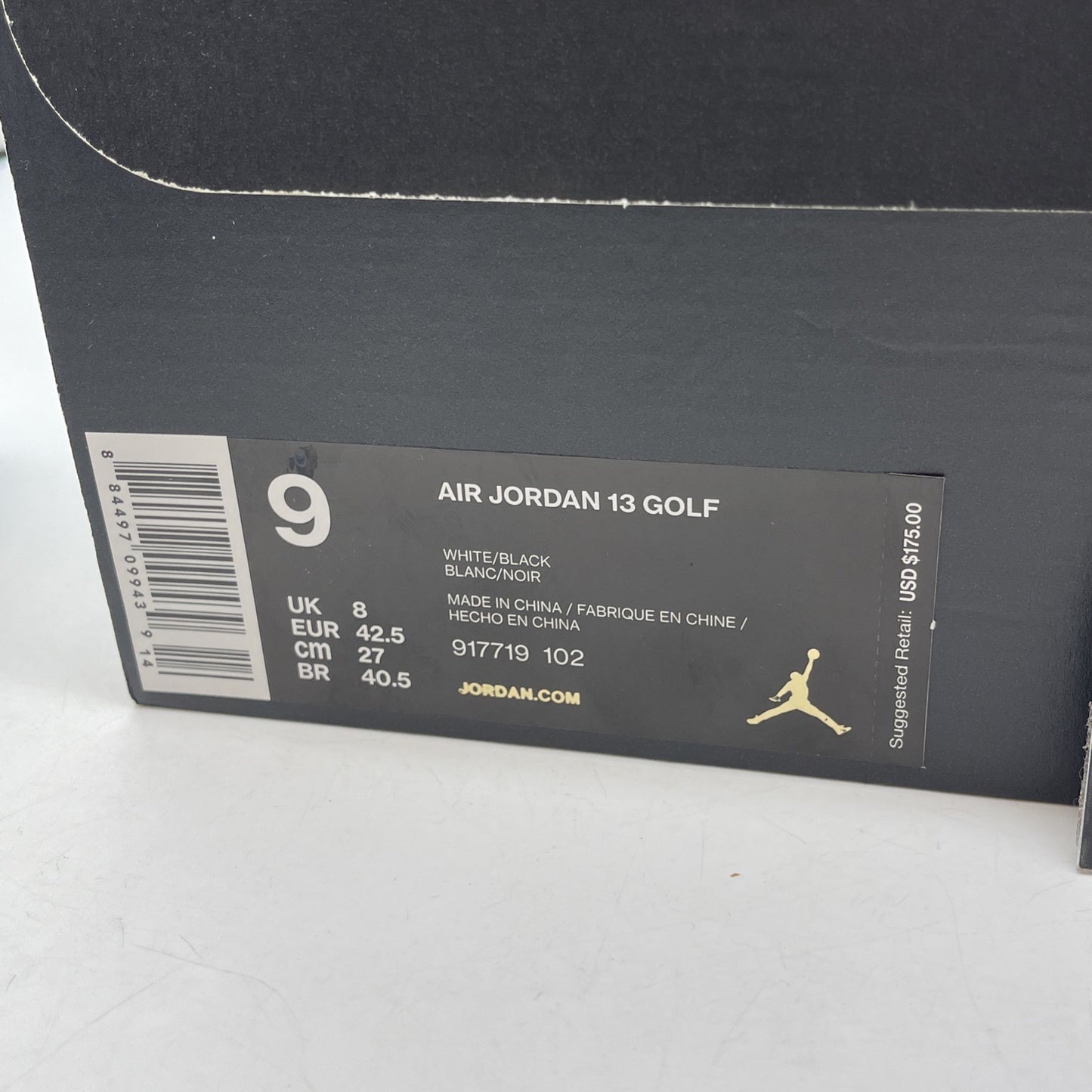 Size 9 - Air Jordan 13 Golf White Metallic Leather (917719-102)
