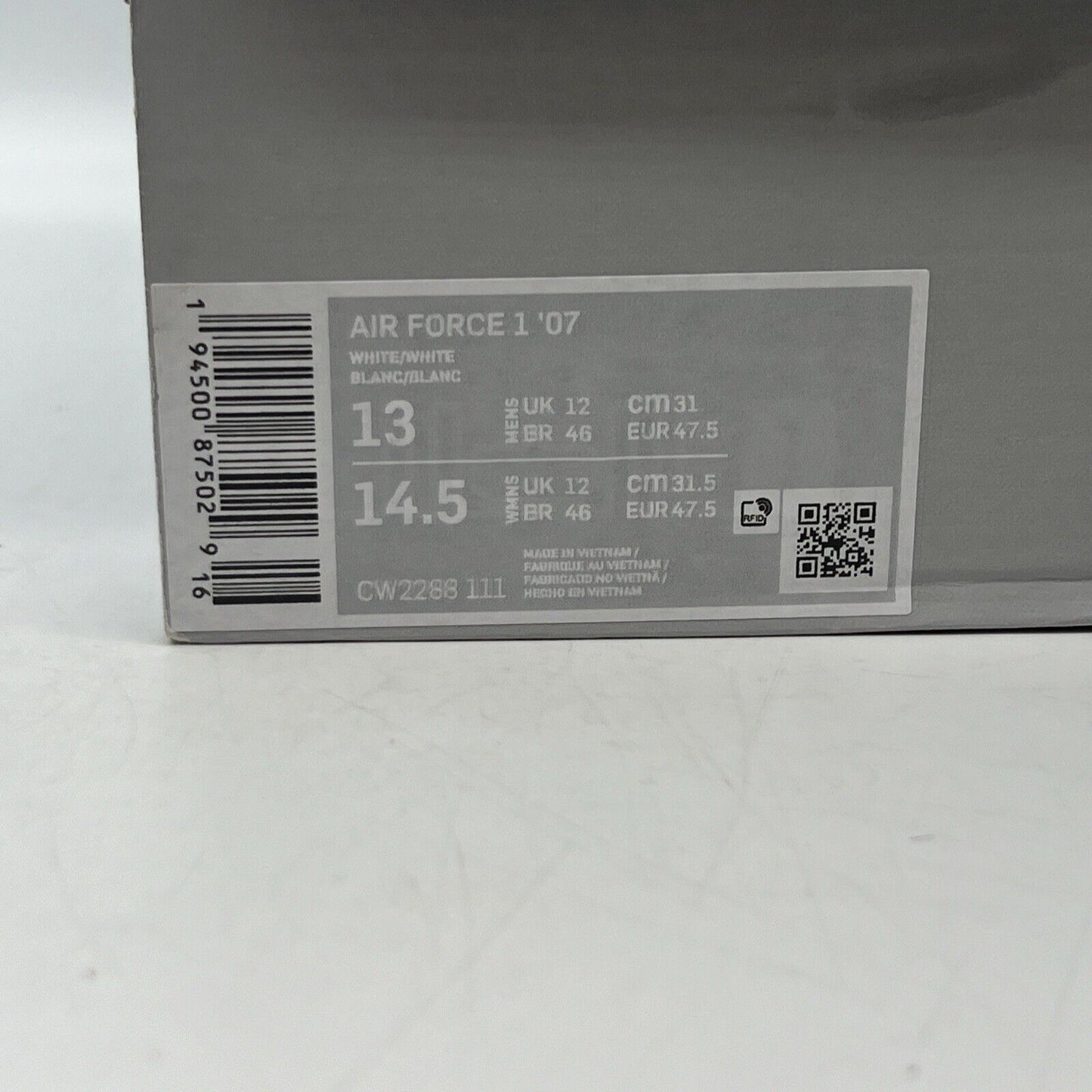 Size 13 - Nike Air Force 1 '07 Low Triple White Brand New Og All