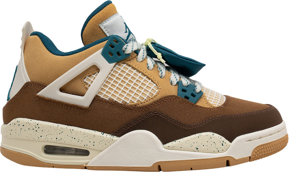 Size 7Y (GS) - Jordan 4 Retro Low Cacao Wow 2023 Brown Blue Suede (FB2214-200)