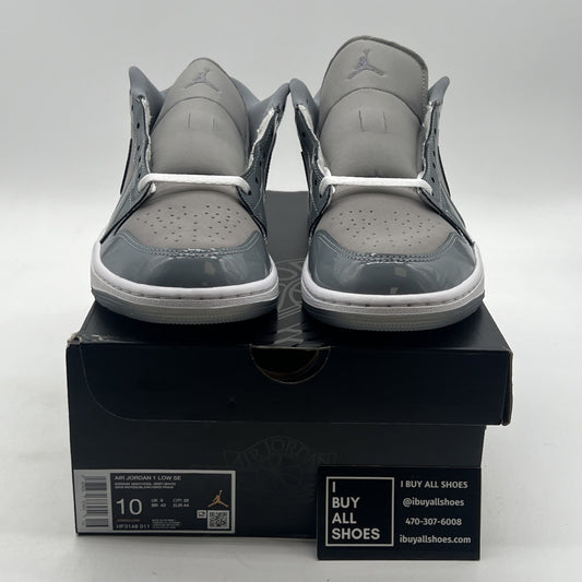 Size 10 - Air Jordan 1 SE Low Patent Cool Grey (HF3148-011)