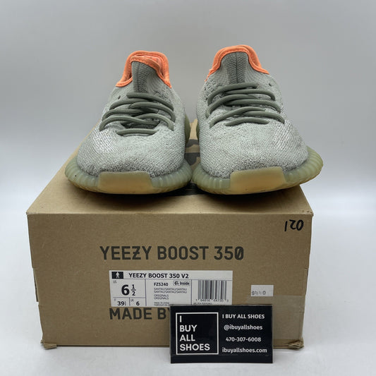 Size 6.5 - Yeezy Boost 350 V2 Sand Taupe Green Orange Suede (FZ5240)