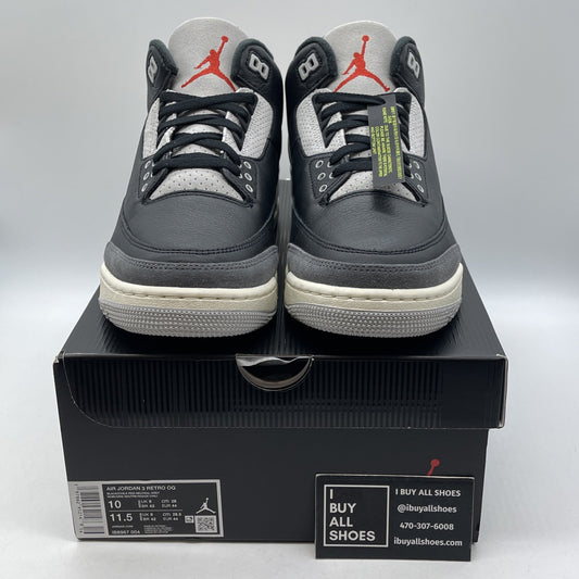 Size 10 - Air Jordan 3 Retro OG Rare Air Black Suede Leather (IB8967-004)