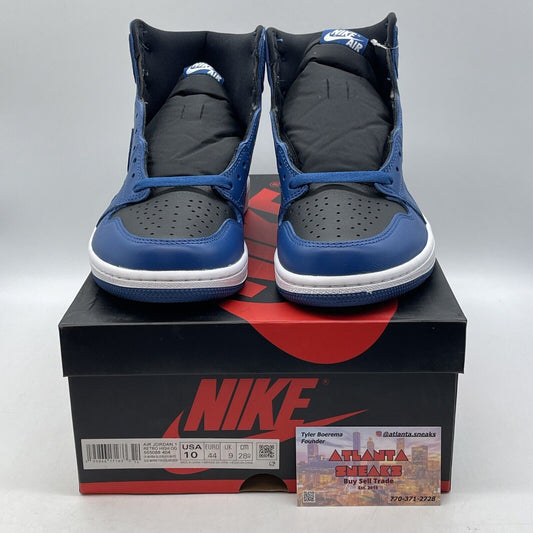 Size 10 - Jordan 1 Retro OG High Dark Marina Blue Leather (555088-404)