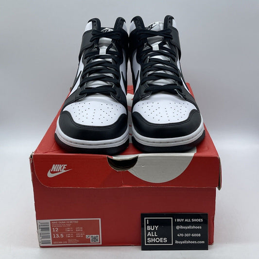 Size 12 - Nike Dunk High Black White Leather (DD1399-105)