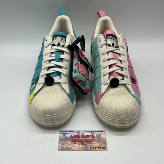 Size 13 - adidas Arizona x Superstar Have an Iced Day - Teal Yellow Brand New DS