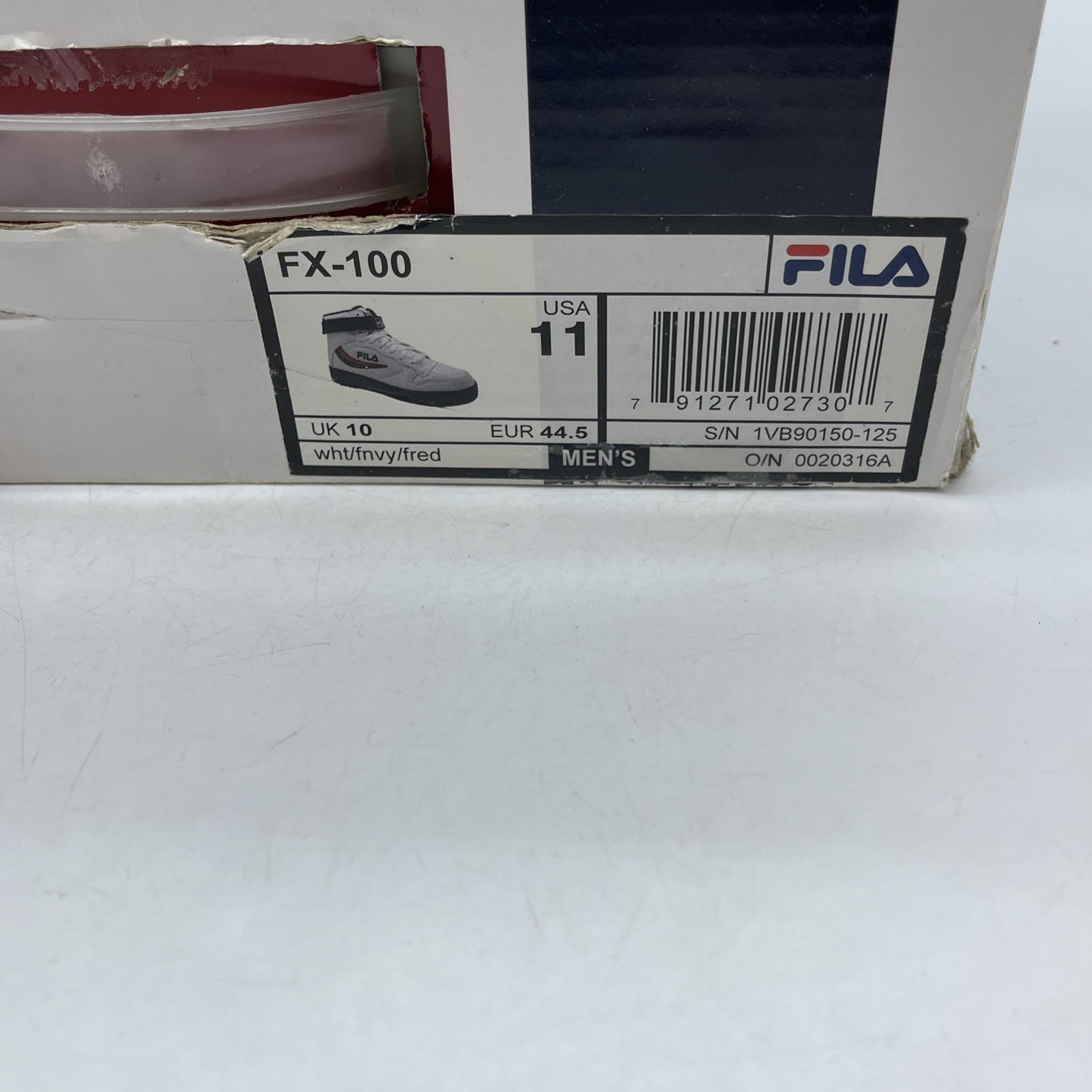 Size 11 - Fila Mens Fx-100 Sneakers White/Navy/Red (1VB90150-125)