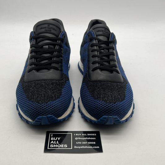 Size 12.5 - Louis Vuitton Run Away Sneakers Blue Mesh Leather