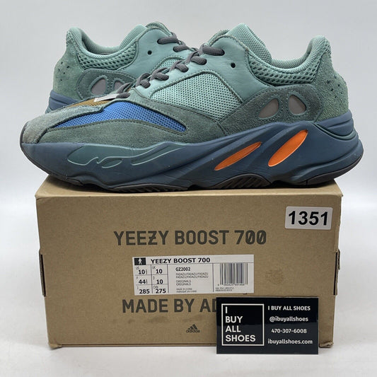 Size 10.5 - adidas Yeezy Boost 700 Faded Azure Blue Orange Suede Leather -GZ2002