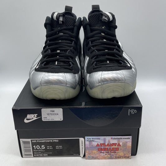 Size 10.5 - Nike Air Foamposite Pro ‘Silver Surfer’ Silver Black (616750-004)