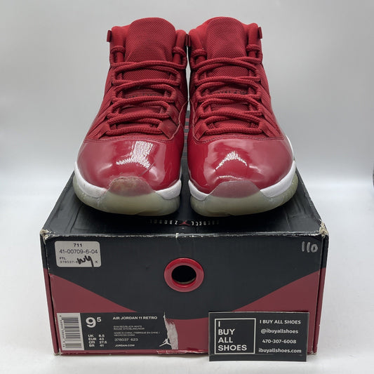 Size 9.5 - Jordan 11 Retro High Win Like '96 Red Black Leather (378037-623)