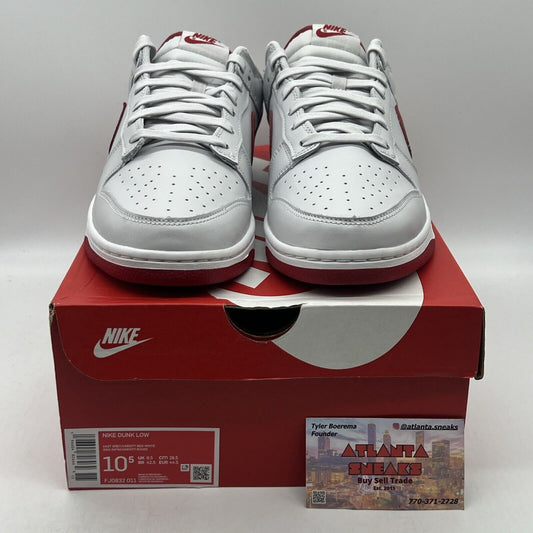 Size 10.5 - Nike Dunk Low Vast Grey Varsity Red Brand New Og All